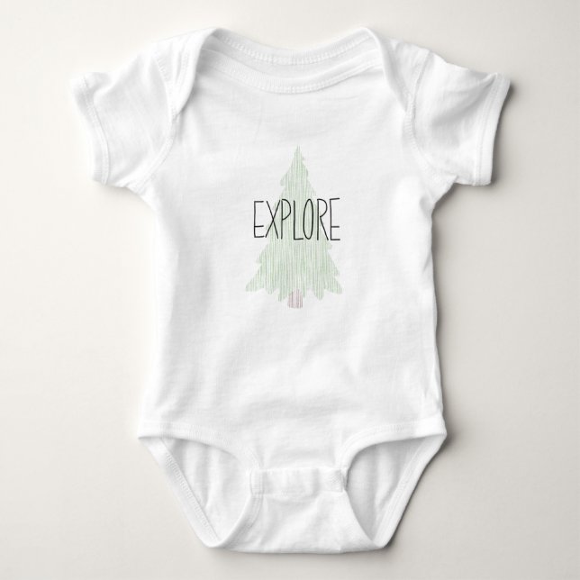 T-shirt Explore o Jumpsuit do bebê (Frente)