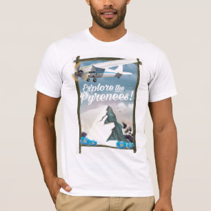 T-shirt Explore os Pirenéus montanhas europeias.