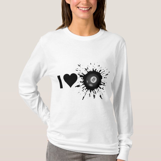 T-shirt Explosivo eu amo o bilhar (Frente)