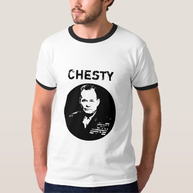 T-shirt Extrator Chesty -- Preto e branco (Frente)