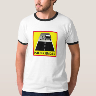 T-shirt Extremidade da estrada Tarred, sinal de tráfego,