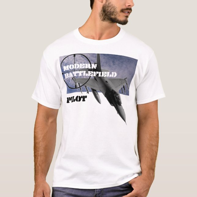T-shirt F16 piloto do campo de batalha (Frente)