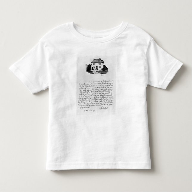 T-shirt Fac-símile da letra que ilustra a casa dentro (Frente)