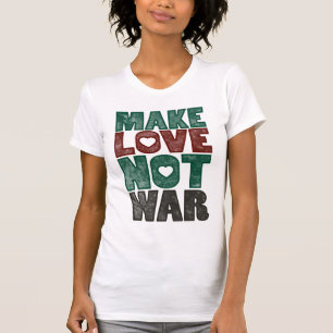 T-shirt Faça a guerra do amor não, vintage - personaliza