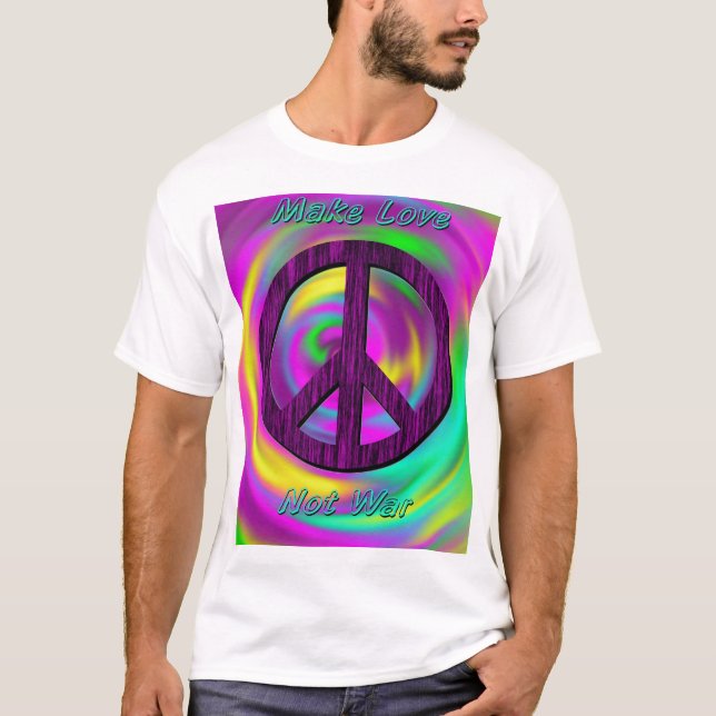 T-shirt Faça o amor, não guerra (Frente)