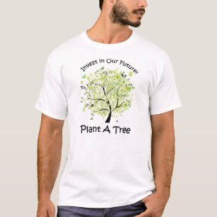 T-shirt Faça uma tipografia verde em árvore