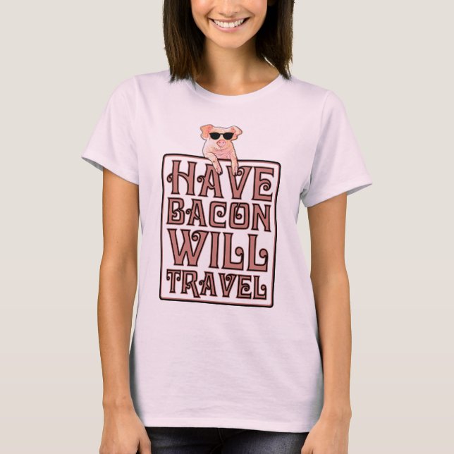 T-shirt Faça Viagem Pig Bacon (Frente)
