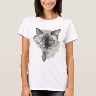 T-shirt Face de Gato Siamês