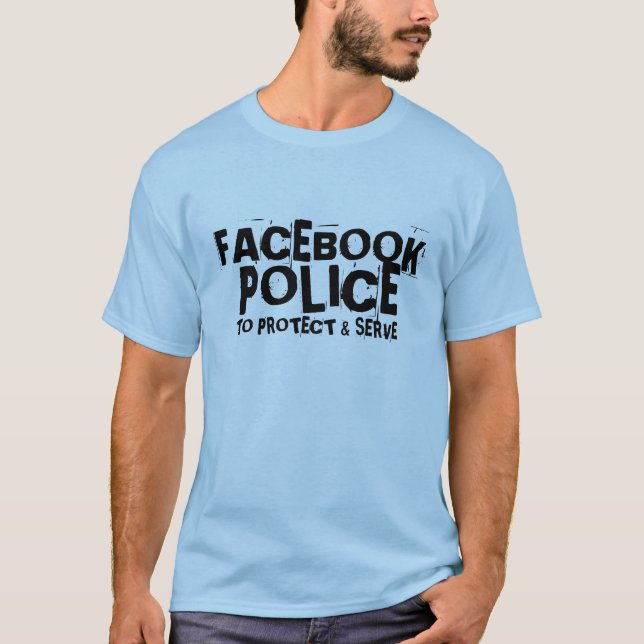 T-SHIRT FACEBOOK, POLÍCIA, PARA PROTEGER & SERVIR (Frente)