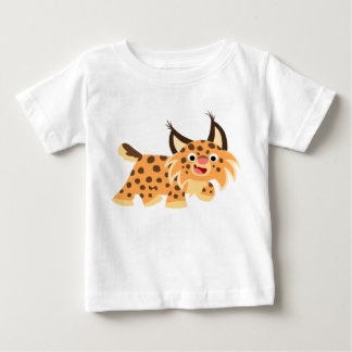 T-shirt faceto bonito do bebê do lince dos
