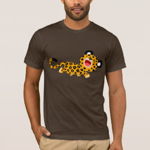 T-shirt faceto do leopardo dos desenhos animados