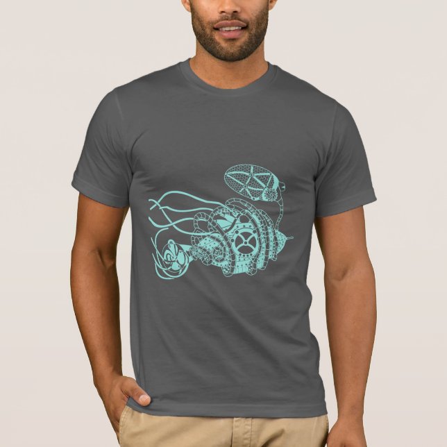 T-shirt Fago de Steampunk contra as bactérias (Frente)