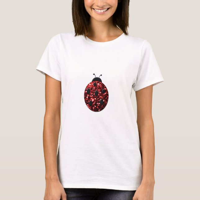 T-shirt Faíscas cintilantes de ladybug vermelho escuro (Frente)
