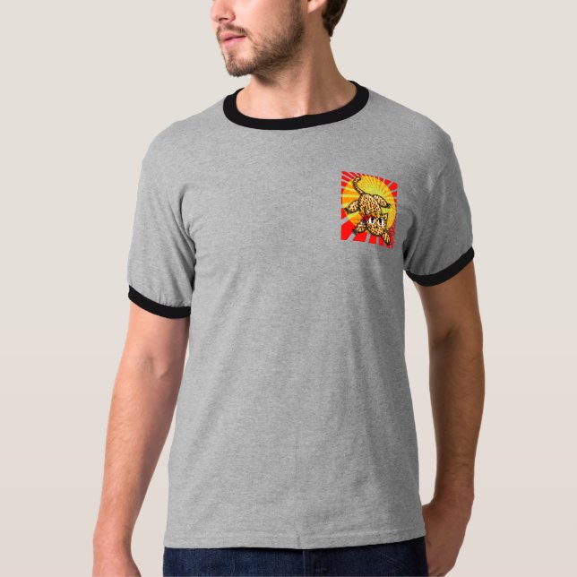 T-shirt Faixa para a Cabeça Arco-Íris Gatinho Leopardo Ani (Frente)
