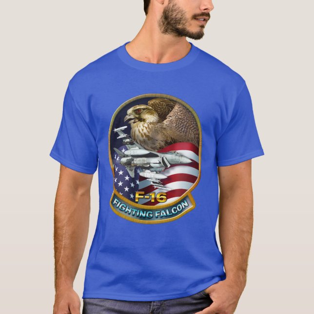T-shirt Falcão F-16 de combate (Frente)