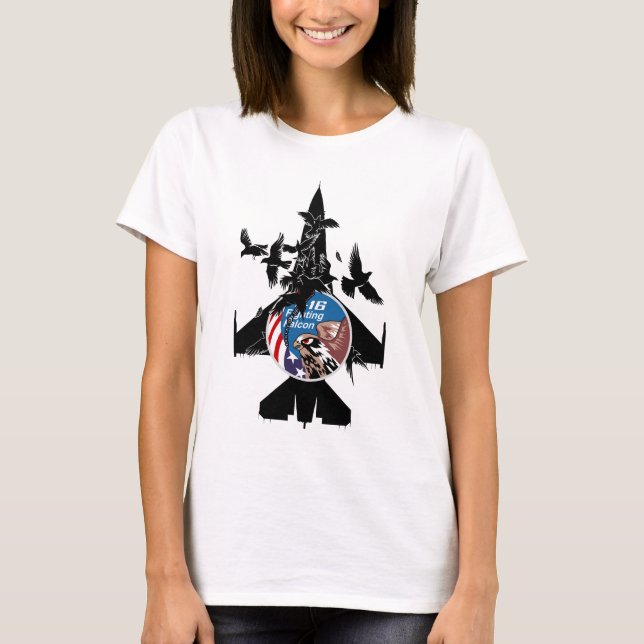 T-shirt Falcão F-16 de combate (Frente)