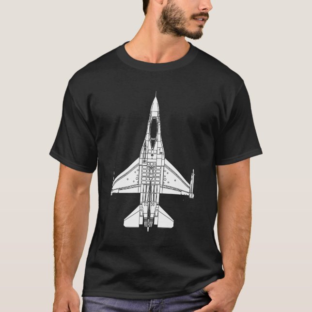 T-shirt Falcão F-16 de combate (Frente)