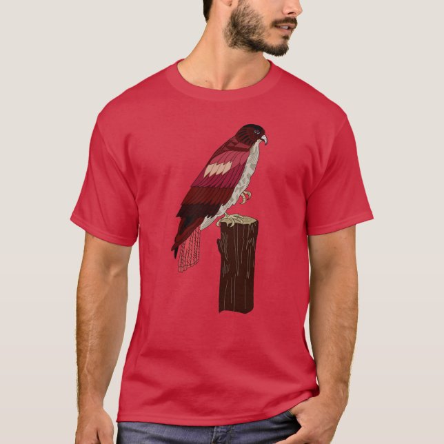 T-shirt falcão Vermelho-atado (Frente)