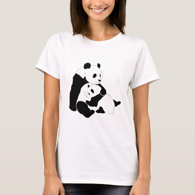 T-shirt Família da panda (Frente)
