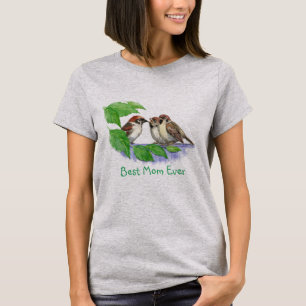 T-shirt Família de pássaro bonito do melhor pardal das