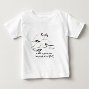 T-shirt Família quando 2 Pessoas caem em cima de copias de