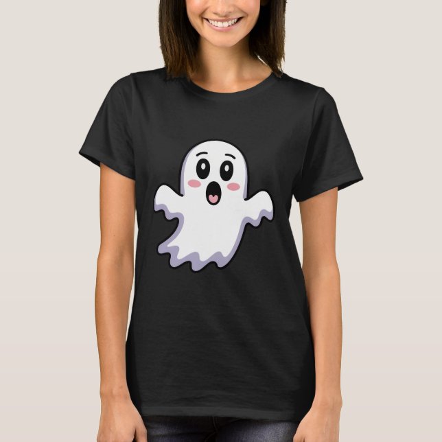 T-Shirt Fantasma Bonito | Funny Kawaii Halloween G (Frente)