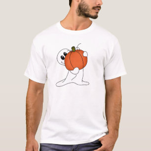 T-shirt Fantasma com abóbora alaranjada