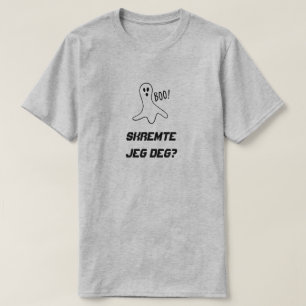 T-shirt Fantasma com texto Skremte jeg deg?