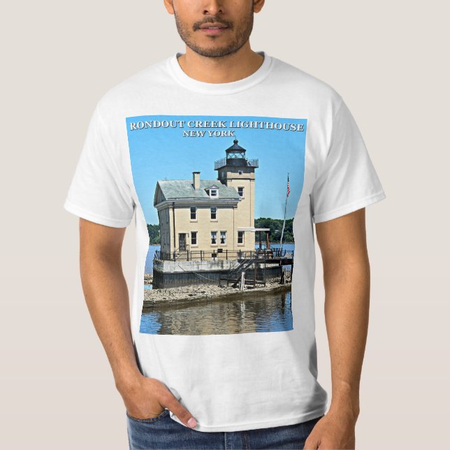 T-shirt Farol de Rondout Creek, Camisa-T de Nova Iorque (Frente)
