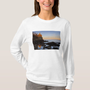T-shirt Farol de Split Rock ao pôr do sol perto de Two