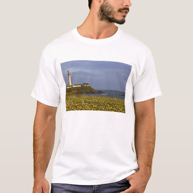 T-shirt Farol em Pigeon Point State Beach em San (Frente)