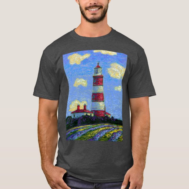 T-shirt Farol Pastel e Campos de Lavanda (Frente)
