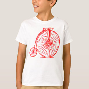 T-shirt Farthing da moeda de um centavo - vermelho