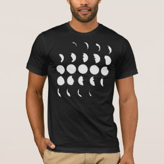 T-shirt Fases Geodesic da lua - branco