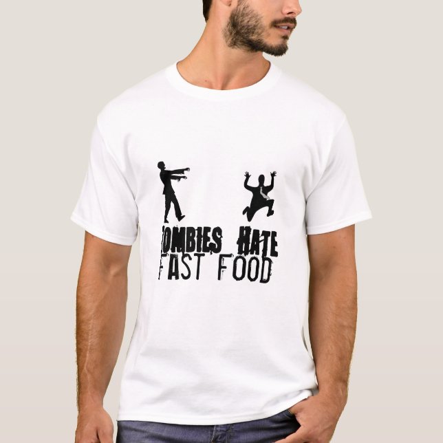 T-shirt Fast food do ódio dos zombis (Frente)