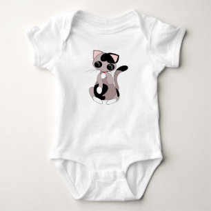 T-shirt Fato De Bebê De Gato Bonito