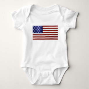 T-shirt Faux Red White Blue Leather USA Flag