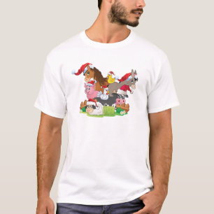 T-shirt Fazenda Animal Christmas