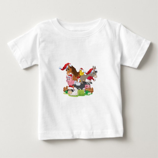 T-shirt Fazenda Animal Christmas (Frente)