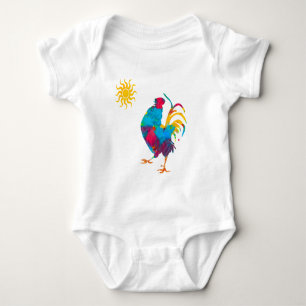 T-shirt Fazenda Colorida Pet Rooster Watercolor