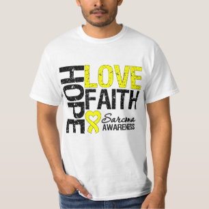 T-shirt Fé do amor da esperança do Sarcoma