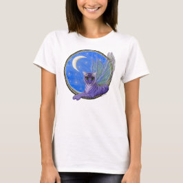 T-shirt feericamente da arte do gato da fantasia