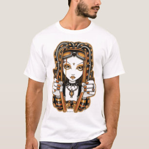 T-shirt feericamente da arte do gótico do Cyber d