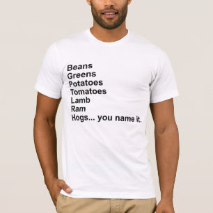 T-shirt Feijões, verdes, batatas, tomates…
