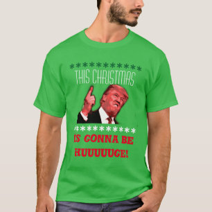 T-shirt feio do Natal de Donald Trump no verde