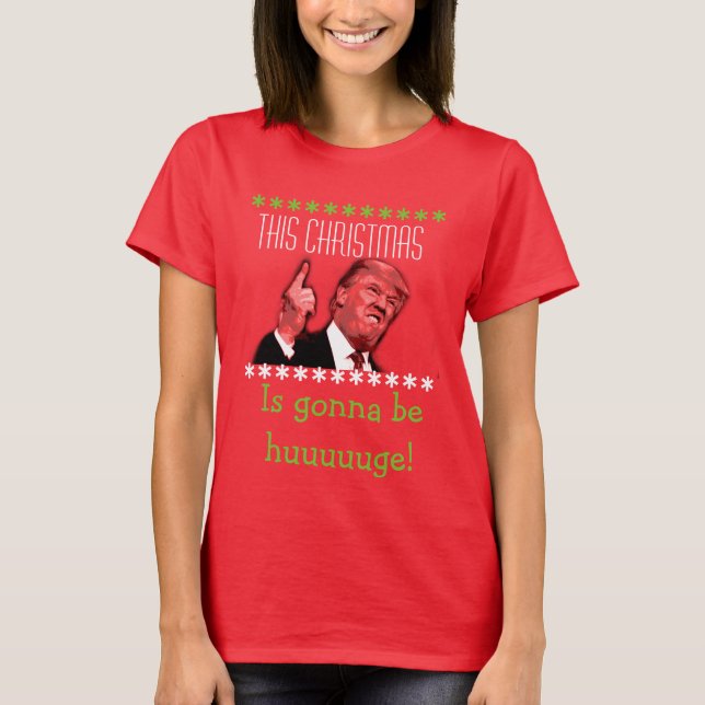 T-shirt feio do Natal de Donald Trump para (Frente)