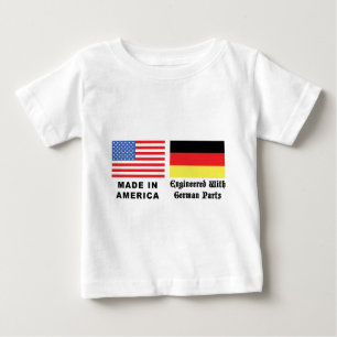 T-shirt Feito em América com peças alemãs