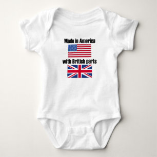 T-shirt Feito em América com peças britânicas
