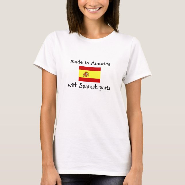 T-shirt feito em América com peças espanholas (Frente)