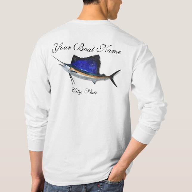T-shirt feito sob encomenda da pesca do Sailfish (Verso)